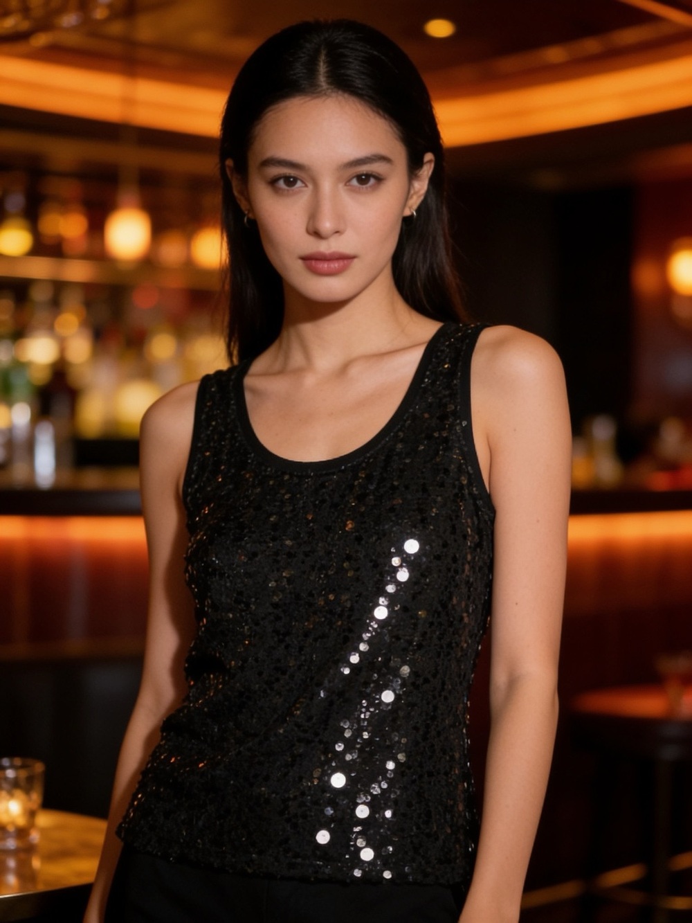 Vintage Y2K Spiegel Sequin Sleeveless Tee Top - Size XS